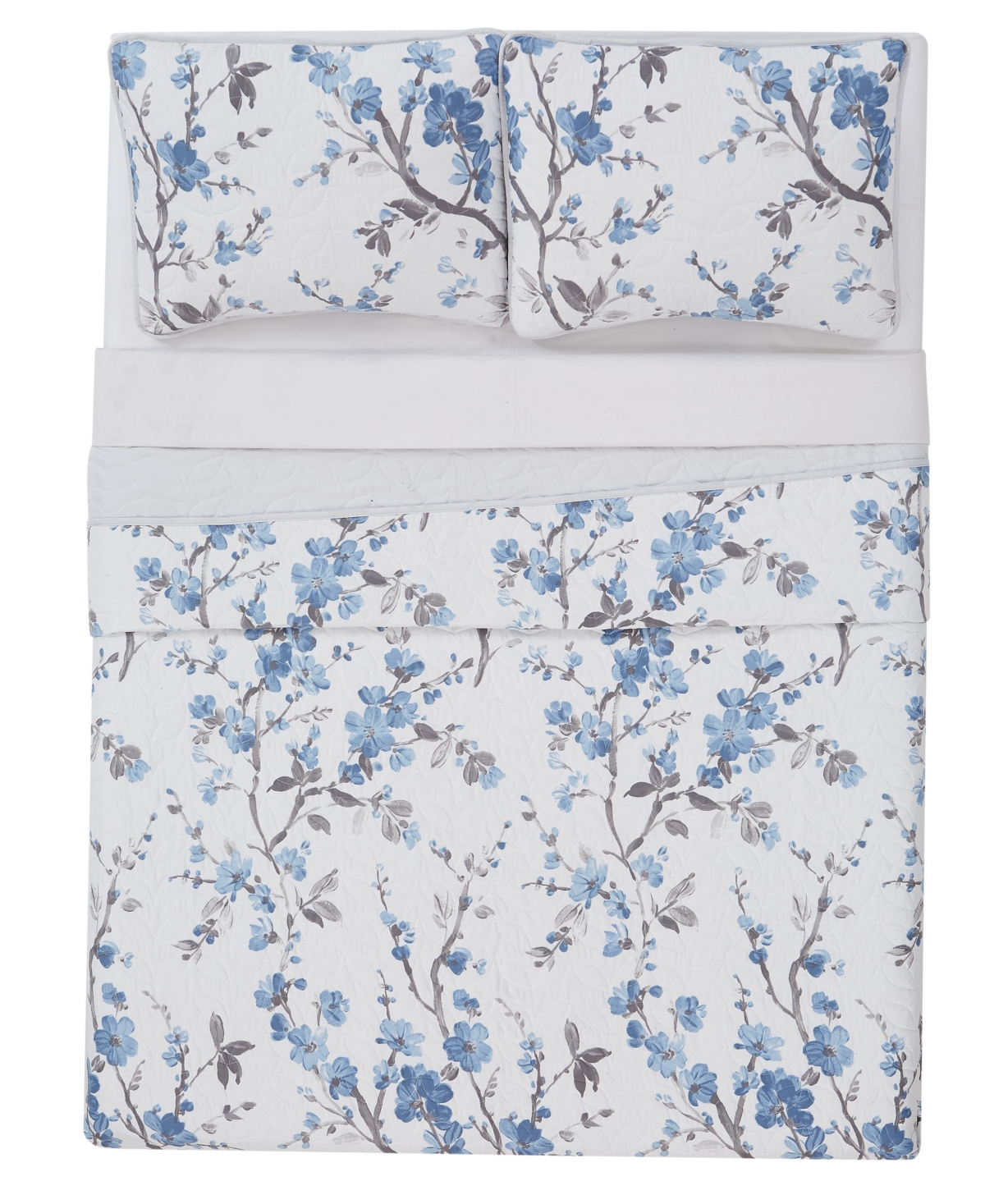 Cannon Kasumi Floral 3 Piece Quilt Set, Full/Queen