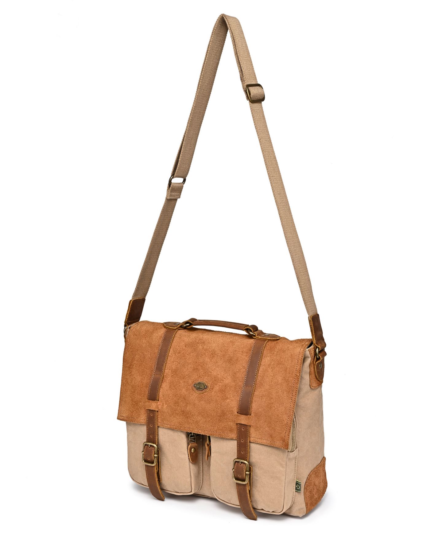 Женская сумка TSD BRAND Valley Oak Canvas Messenger, цвет: Хаки — фото 10