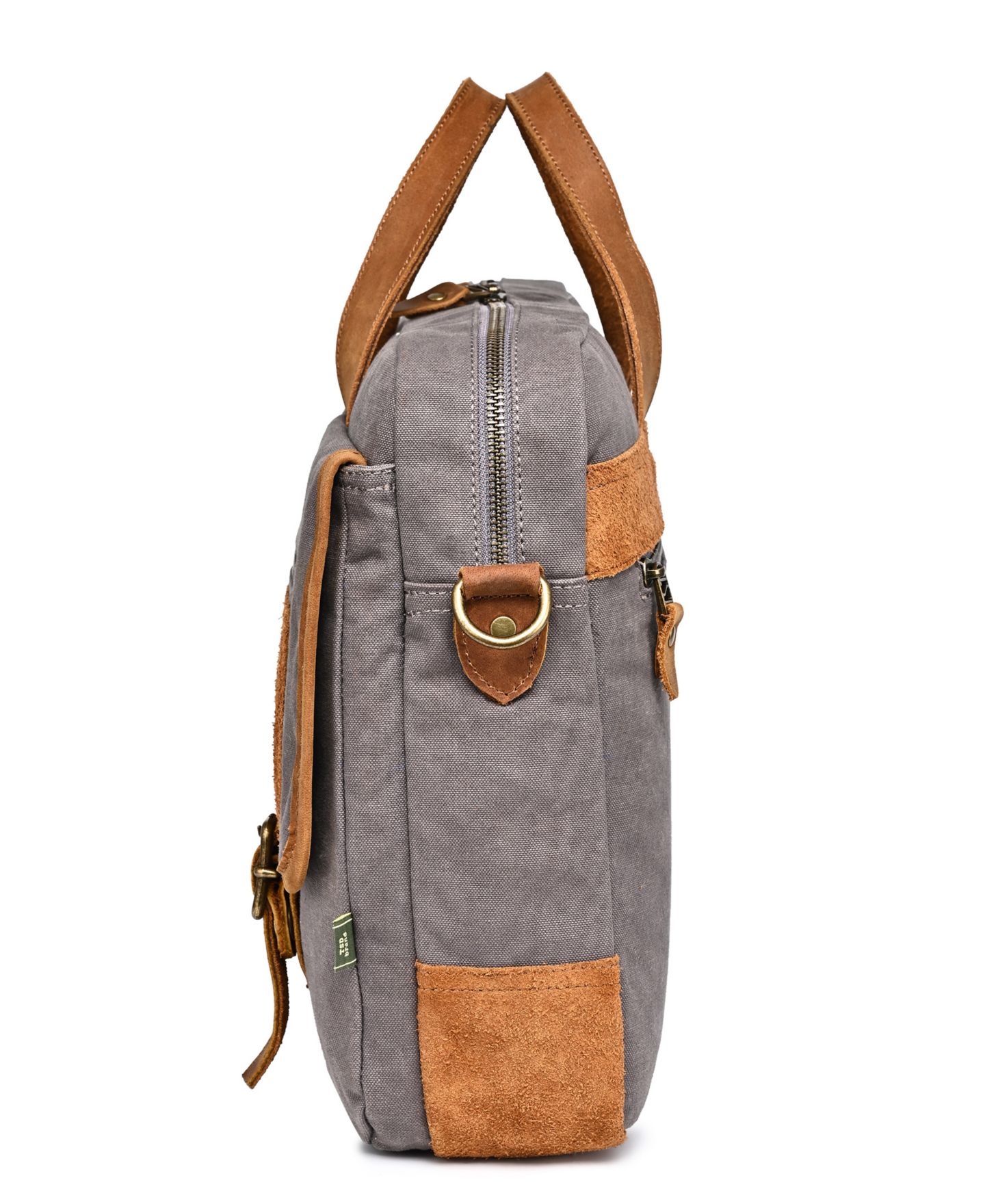 Женские портфели TSD BRAND Valley Oak Canvas Brief Bag, цвет: Серый — фото 4