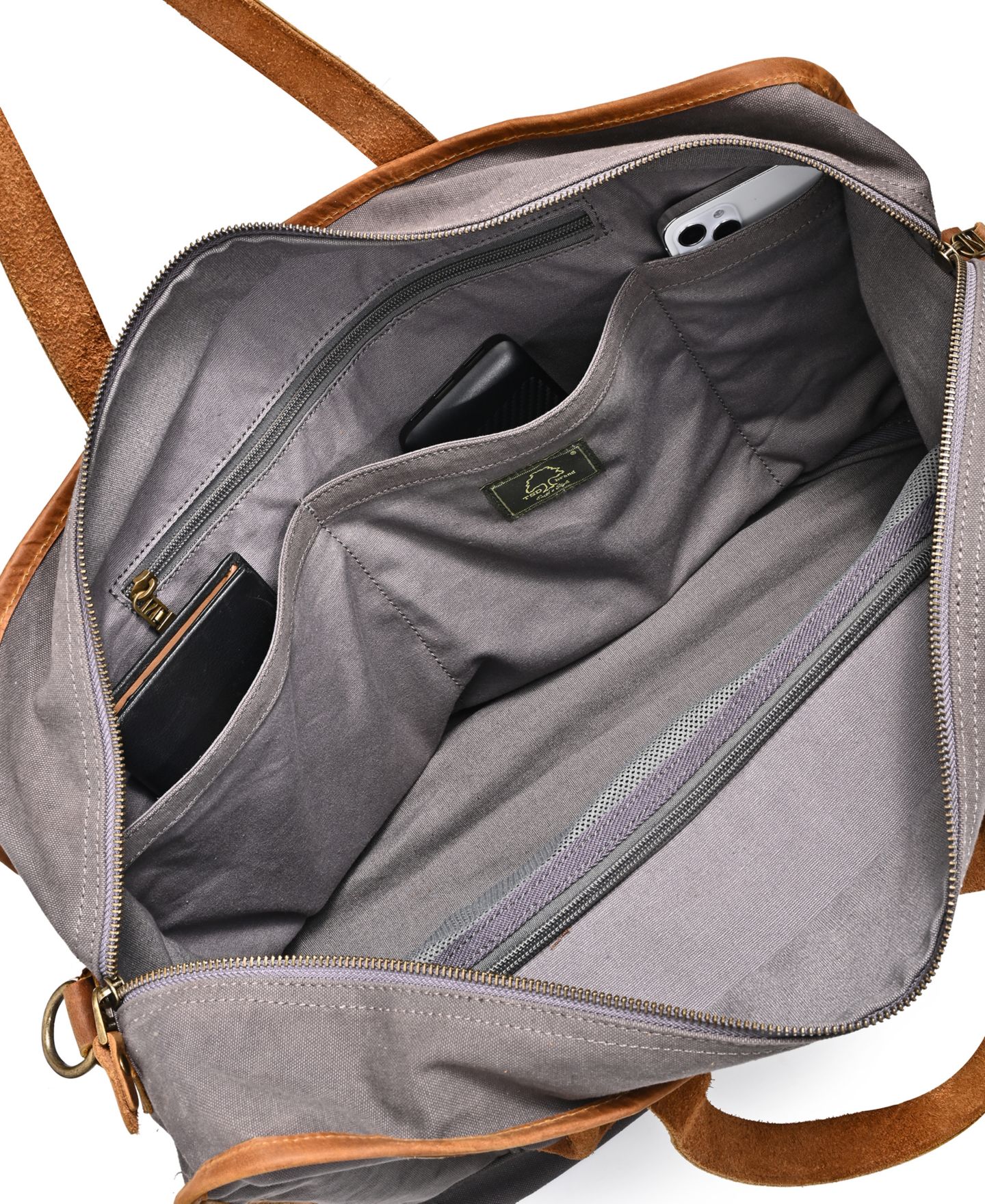 Сумка TSD BRAND Valley Oak Large Canvas Weekender, цвет: Серый — фото 3