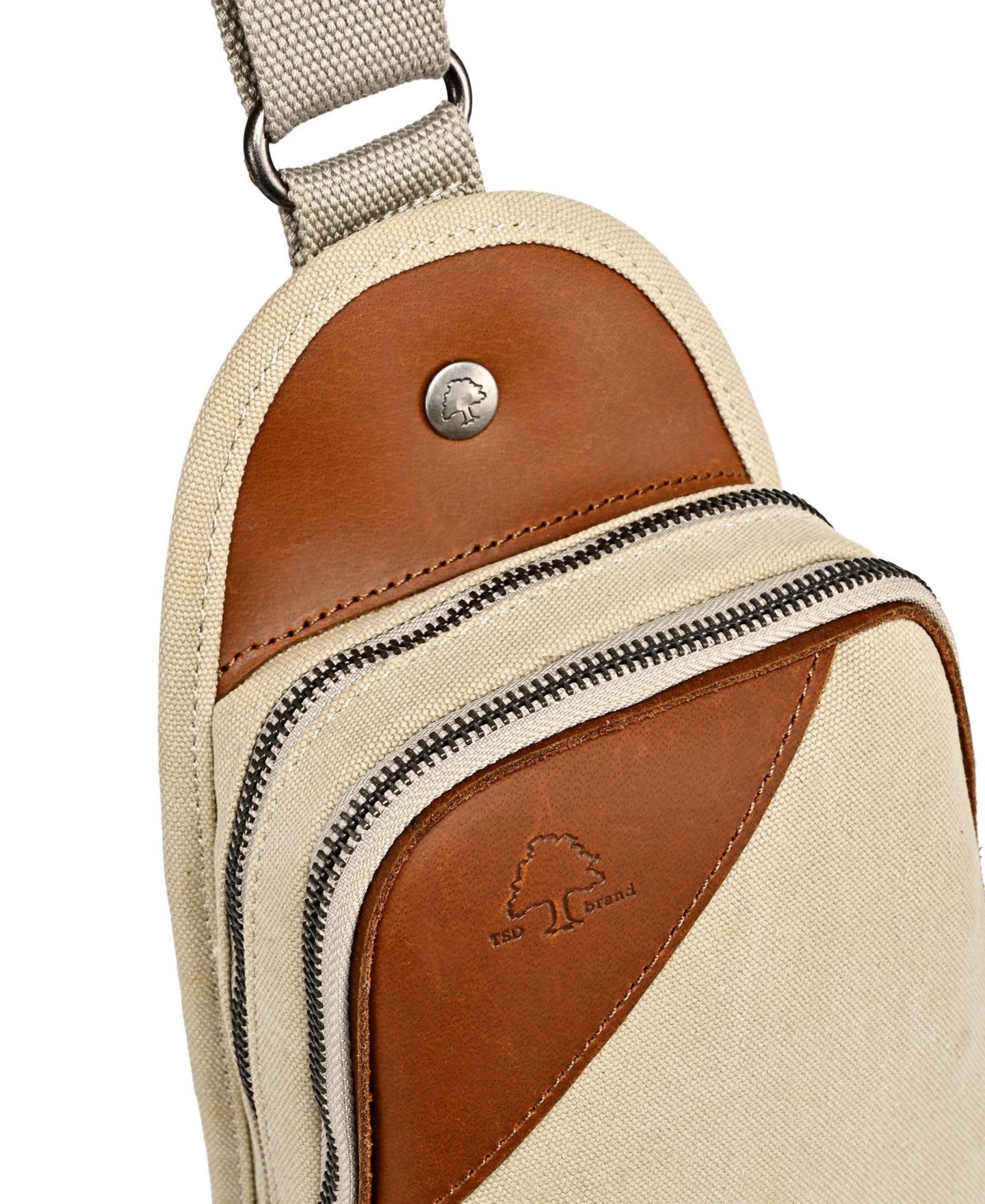 Женская сумка TSD BRAND Canna Canvas Sling, цвет: Бежевый — фото 7