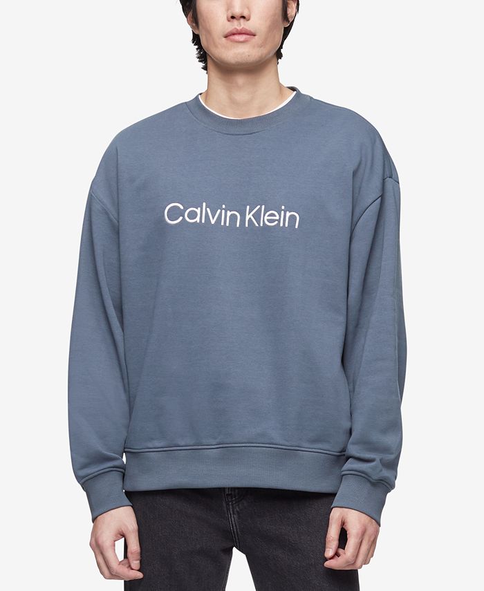 Calvin Klein Men's Relaxed Fit Logo French Terry Sweatshirt & Reviews -  Hoodies & Sweatshirts - Men - Macy's