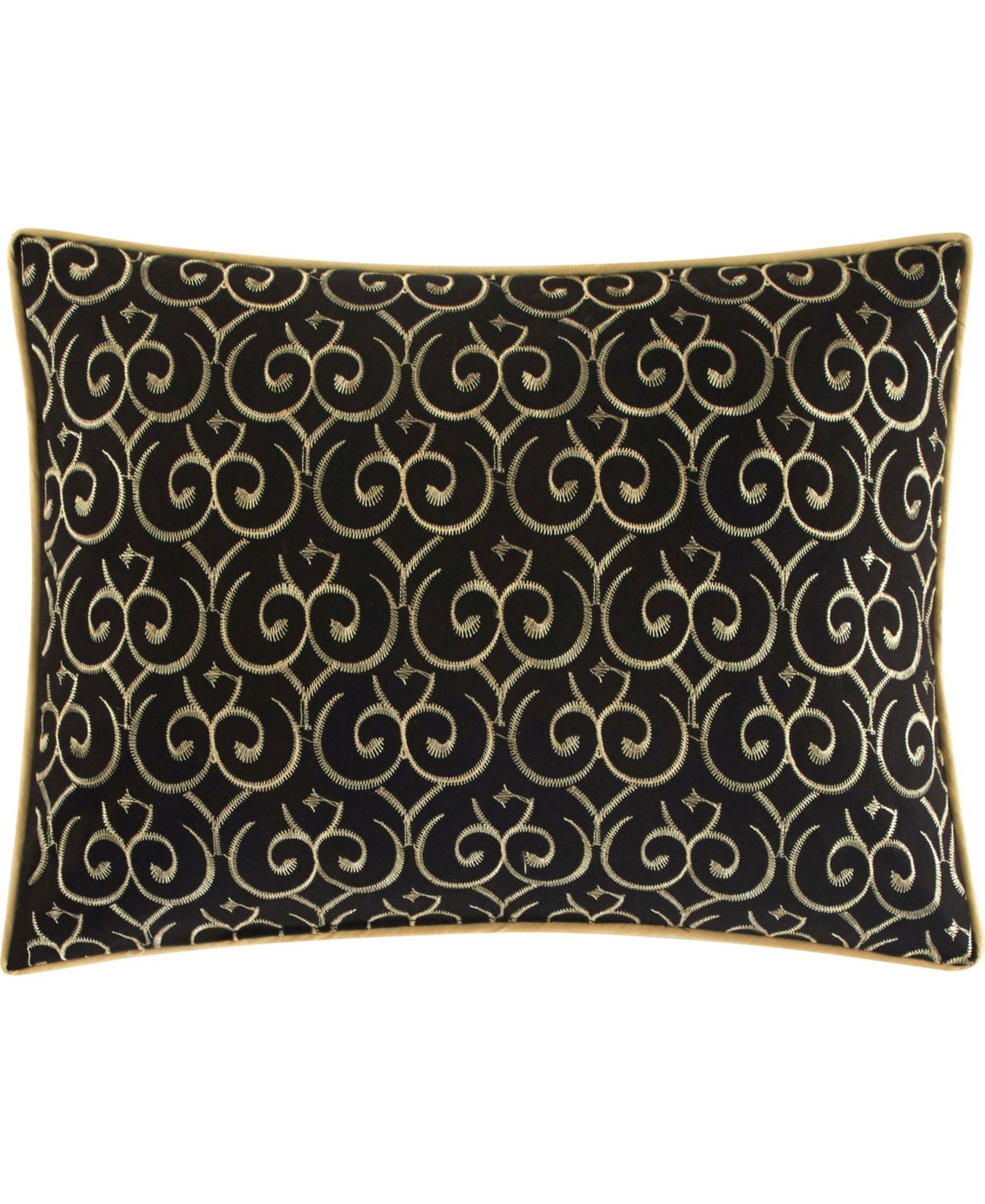 Stratford Park Margret 7 Piece Comforter Set, King In Black And Gold-tone