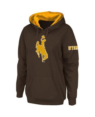 Women's Brown Wyoming Cowboys Big Logo Pullover Hoodie