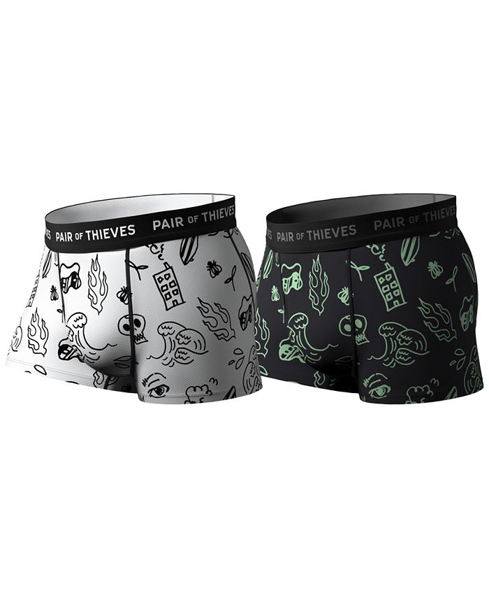 Pair of Thieves Men's SuperSoft 2-Pk. Logo Waistband 1-1/2 Trunks