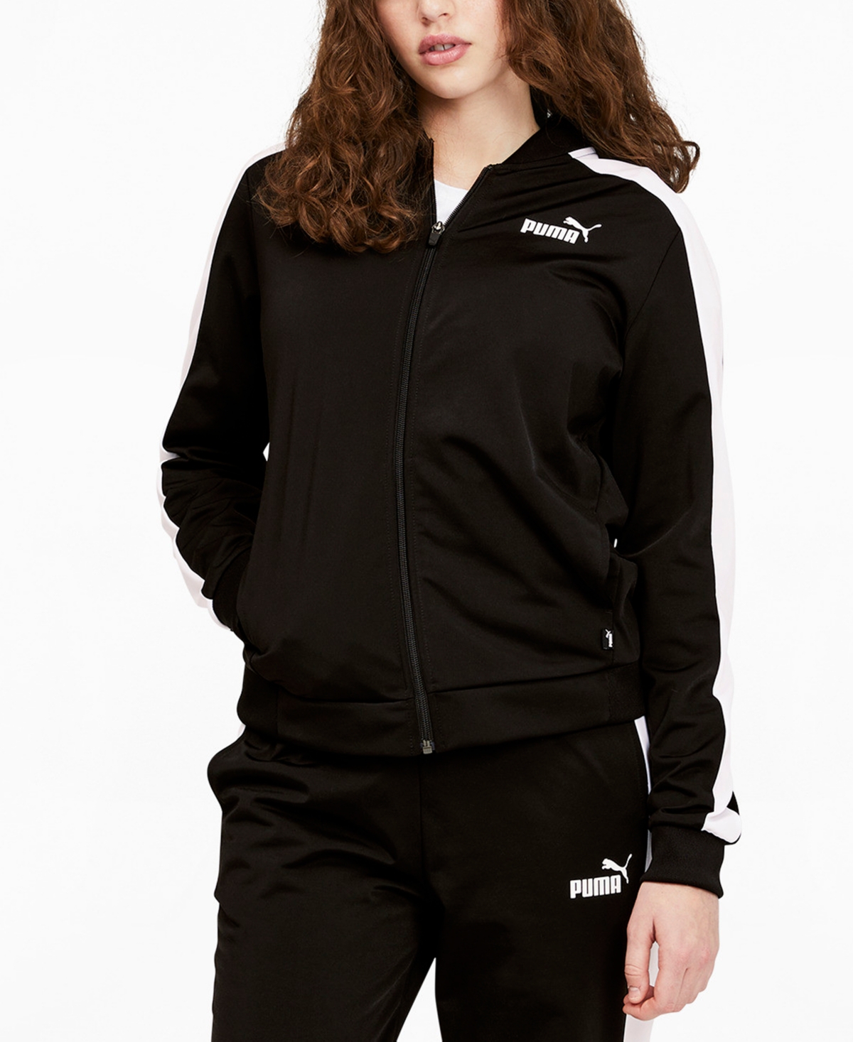 Women's Tricot Front Full-Zip Track Jacket - Black