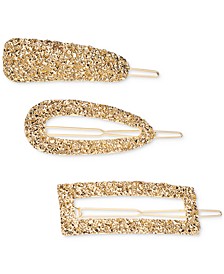 3-Pc. Gold-Tone Textured Hair Barrette Set, Created for Macy's