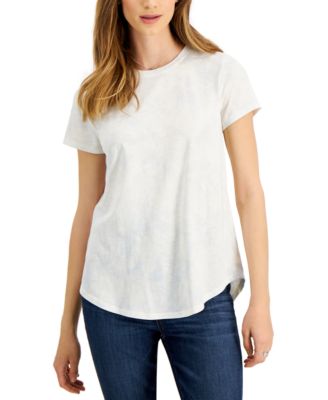 Style & Co - Women's Tie-Dyed Burnout T-Shirt, Created for Macy's