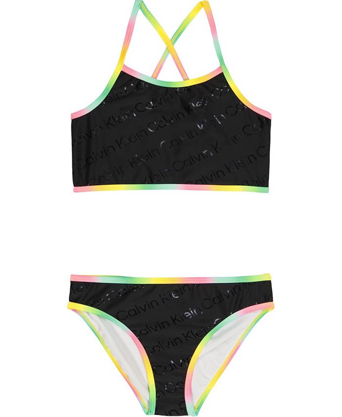 Calvin Klein Big Girls Logo Bikini Swimsuit, 2 Piece Set & Reviews -  Swimwear - Kids - Macy's