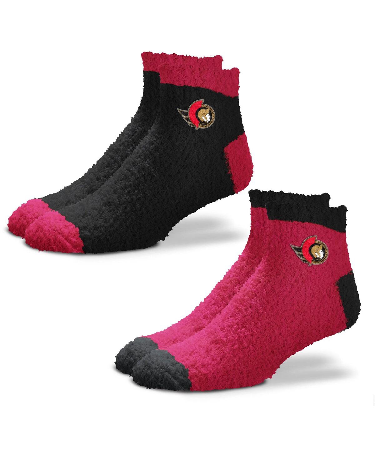 Women's For Bare Feet Ottawa Senators 2-Pack Team Sleep Soft Socks - Red