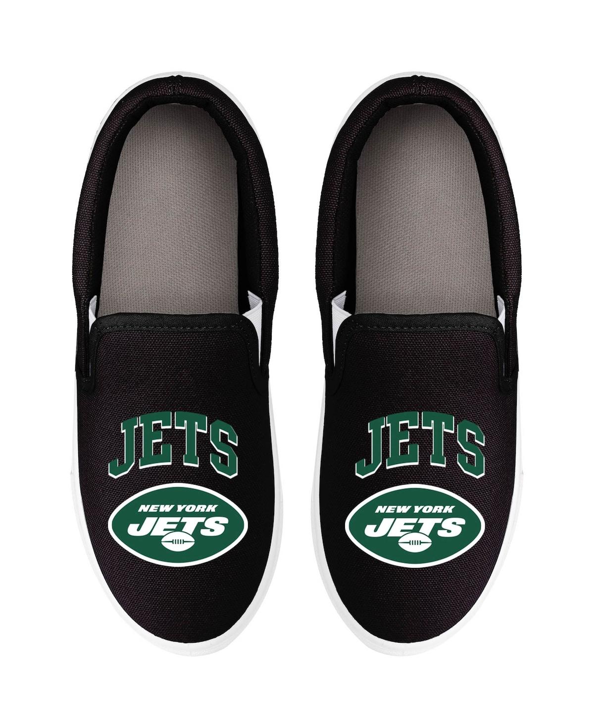 Women's Foco New York Jets Big Logo Slip-On Sneakers - Black