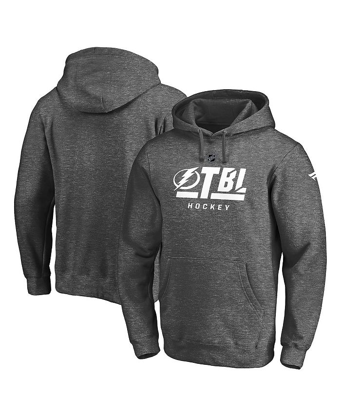 Men's Fanatics Branded Heathered Charcoal Tampa Bay Lightning Authentic Pro Secondary Logo Pullover Hoodie