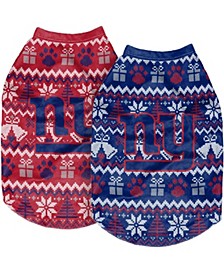 New York Giants Reversible Holiday Dog Sweater