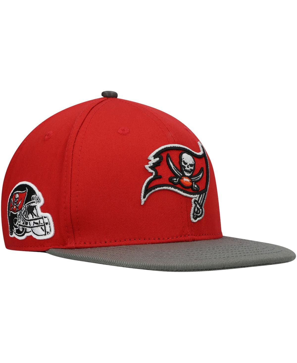PRO STANDARD MEN'S PRO STANDARD RED, PEWTER TAMPA BAY BUCCANEERS 2TONE SNAPBACK HAT 