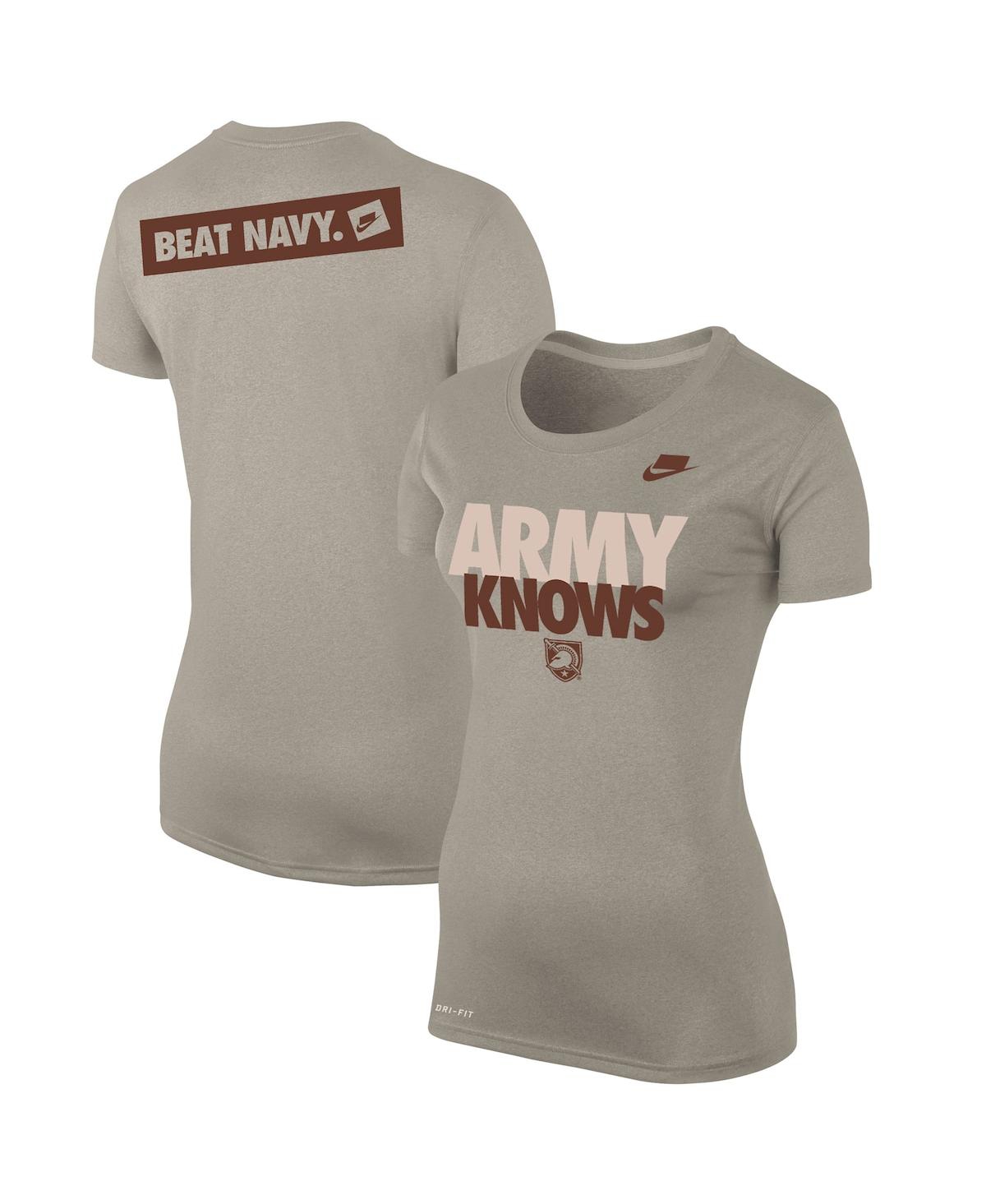 Women's Nike Light Brown Army Black Knights Rivalry Army Knows T-shirt