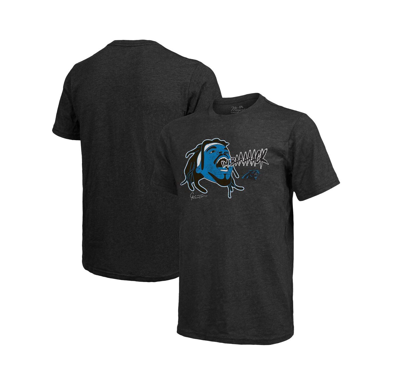 Men's Threads Cam Newton Black Carolina Panthers Tri-Blend Player Graphic T-shirt