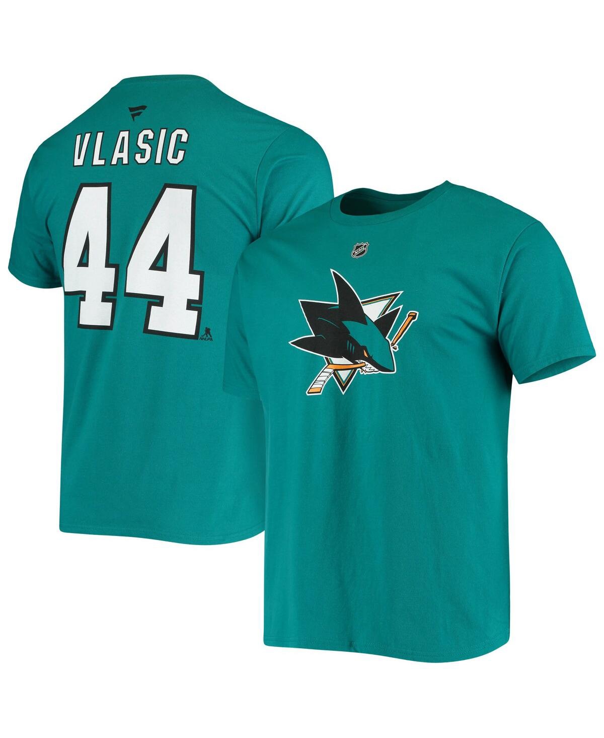 Men's Fanatics Marc-Edouard VlasicSan Jose Sharks Player Name and Number T-shirt - Teal