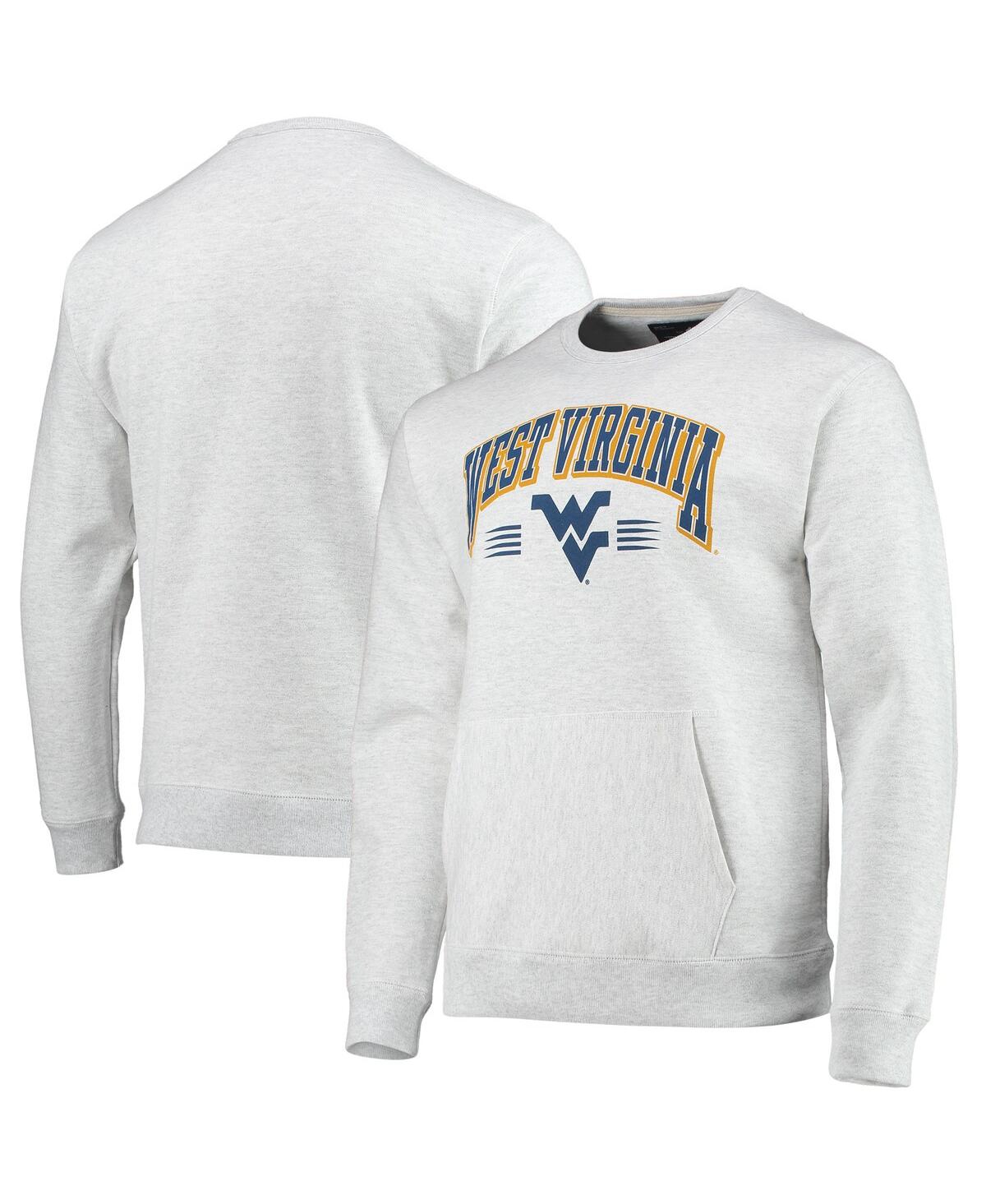 Shop League Collegiate Wear Men's  Heathered Gray West Virginia Mountaineers Upperclassman Pocket Pullover