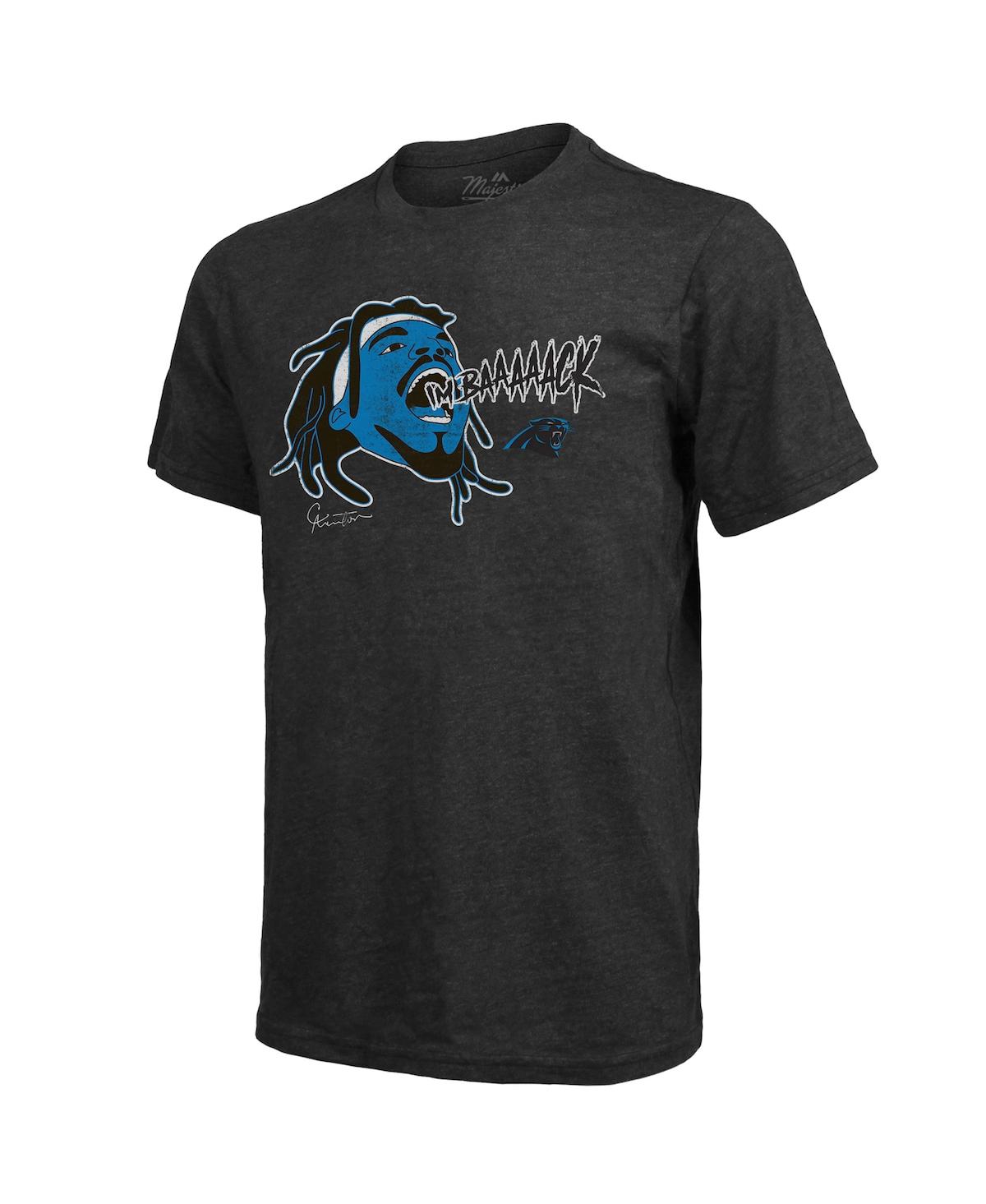 Men's Majestic Threads Cam NewtonCarolina Panthers Tri-Blend Player Graphic T-shirt - Black