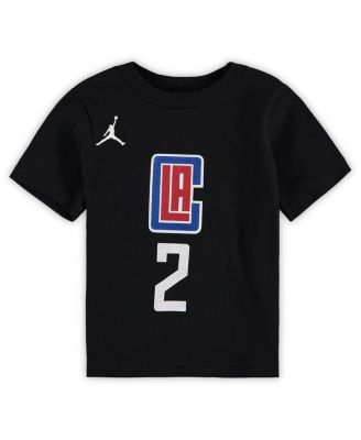 Toddler Boys and Girls Kawhi Leonard Black LA Clippers Statement Edition Name and Number T-shirt