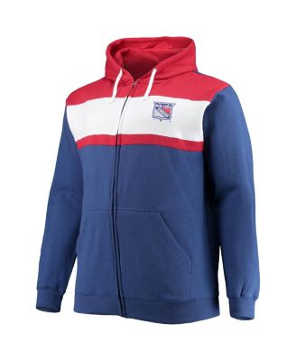 Men's Artemi Panarin Blue New York Rangers Big and Tall Colorblock Full-Zip Hoodie