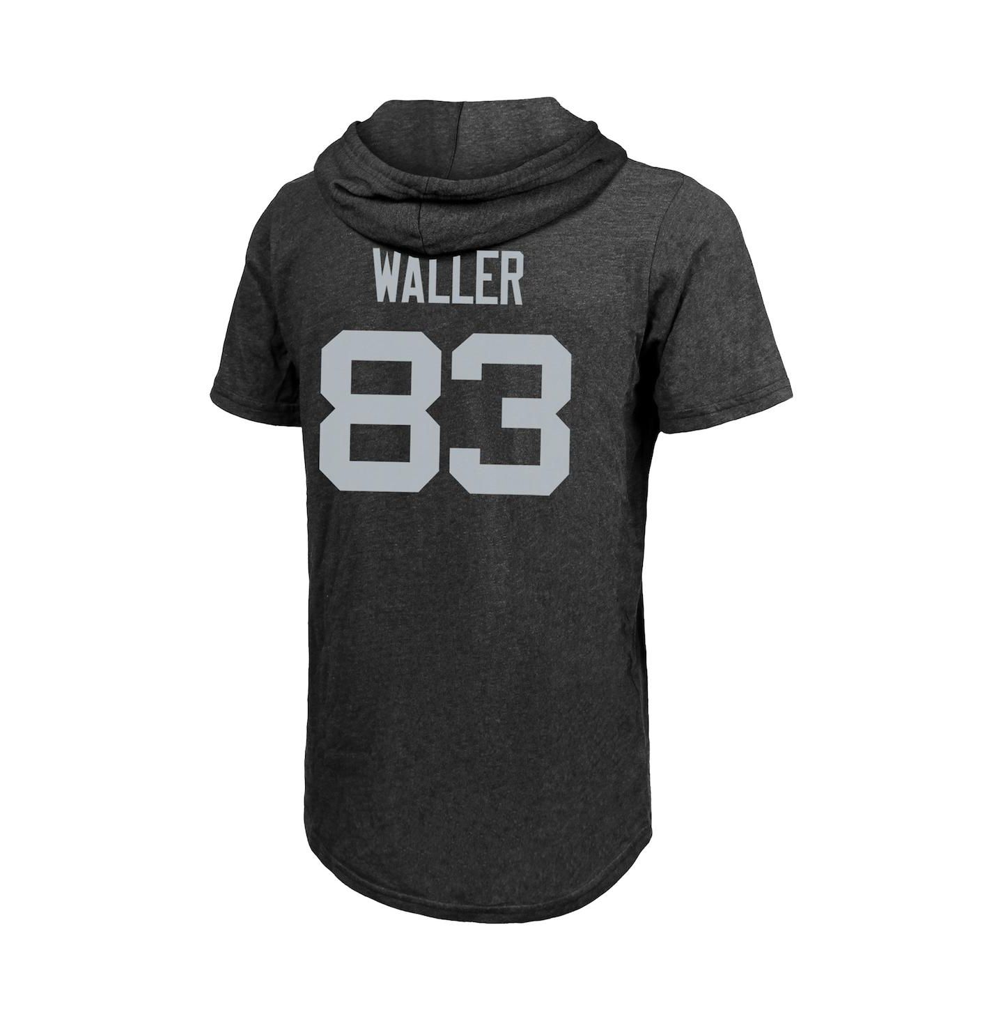 Мужское худи Majestic Threads Darren Waller Black Las Vegas Raiders Player Name and Number Tri-Blend T-shirt — фото 4