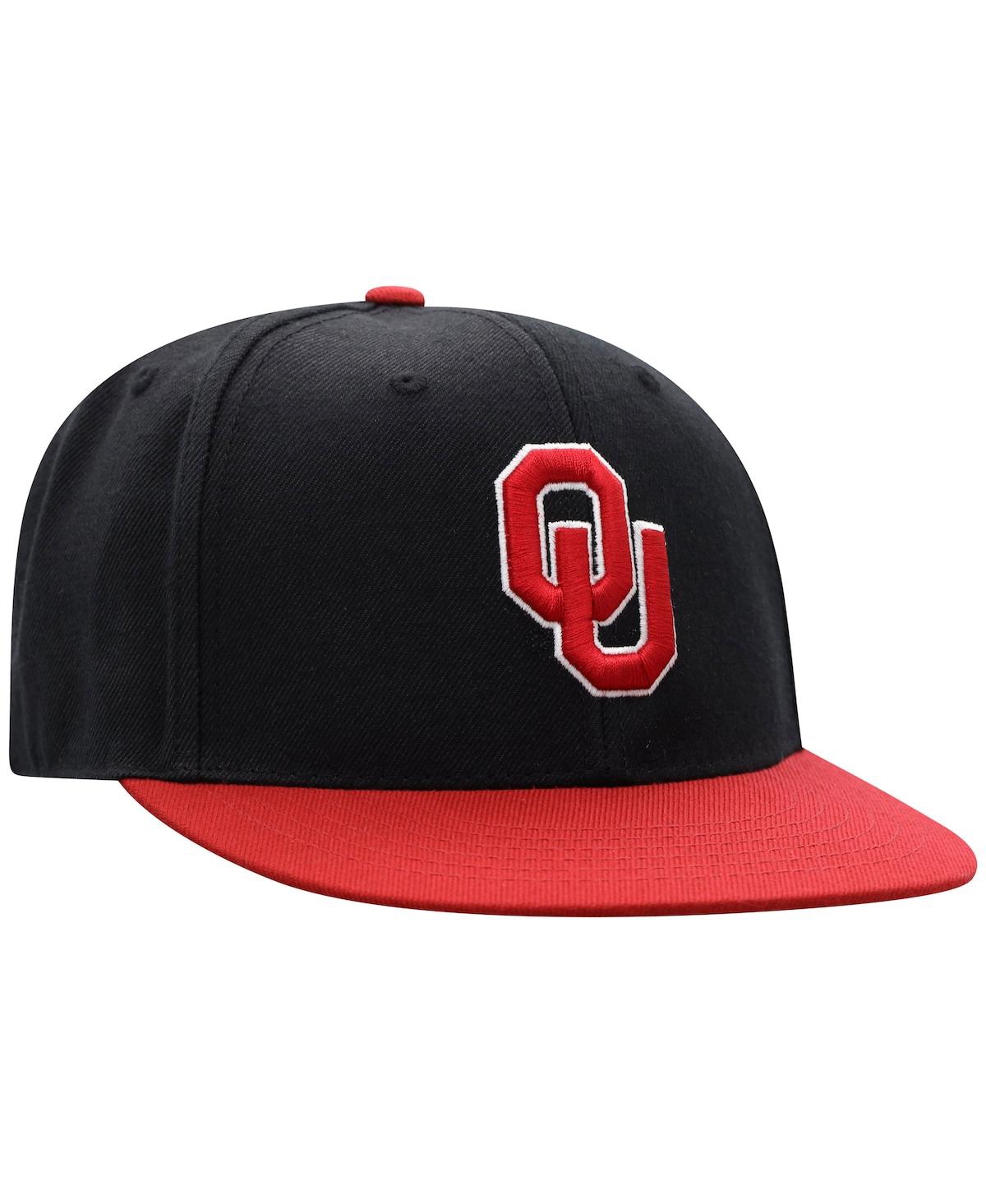 Shop Top Of The World Men's  Black, Crimson Oklahoma Sooners Team Color Two-tone Fitted Hat In Black,crimson