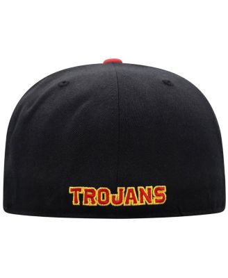 Men's Black and Cardinal USC Trojans Team Color Two-Tone Fitted Hat