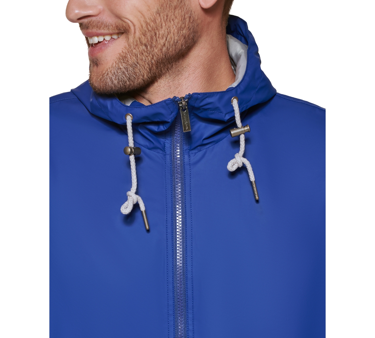 Club Room Men's Rubberized Lightweight Hooded Rain Jacket, Created for Macy's
