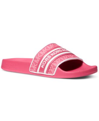 Michael Kors - Women's Gilmore Signature Logo Pool Slides
