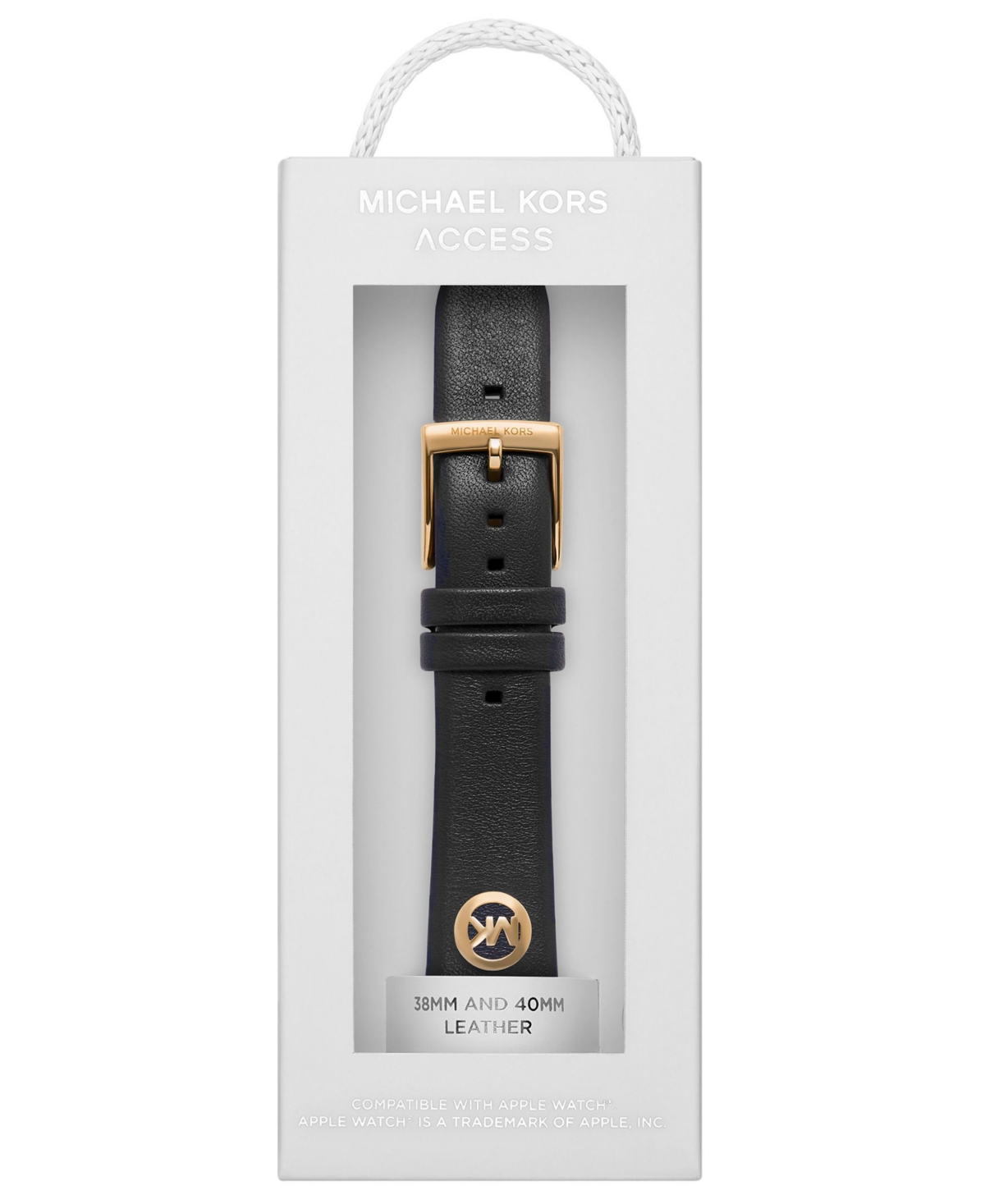 Michael Kors Black Leather Band For Apple Watch 38mm And 40mm In Black