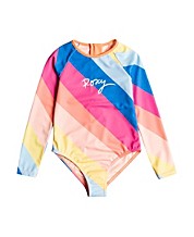 Roxy Toddler Girls 3T Splashing You 2 Pc Rash Guard Tankini Swimsuit Set Peach 