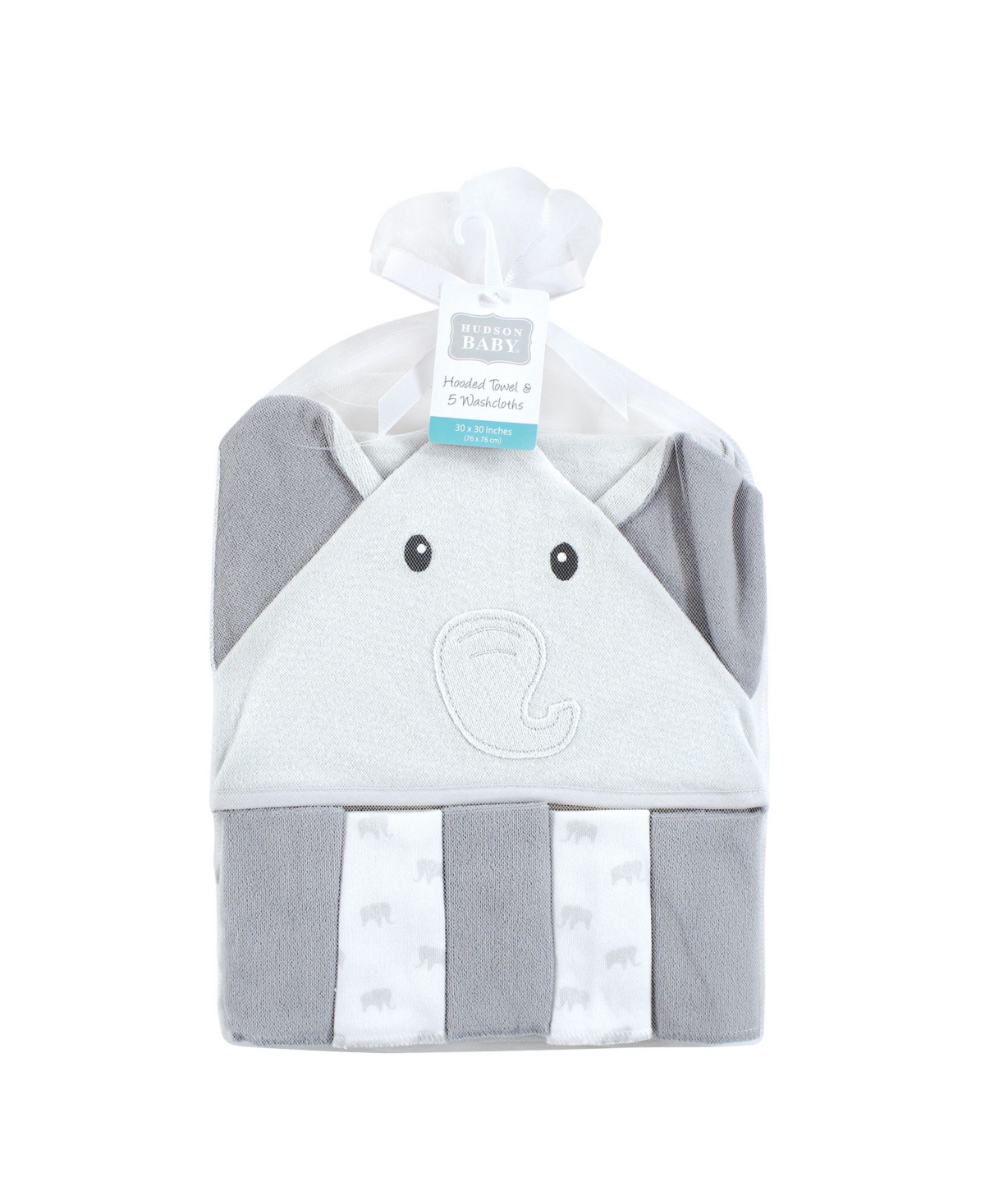 Hudson Baby Unisex Hooded Towel and Five Washcloths