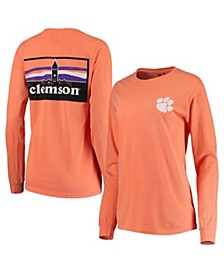 Women's Orange Clemson Tigers Comfort Colors Campus Skyline Long Sleeve Oversized T-shirt