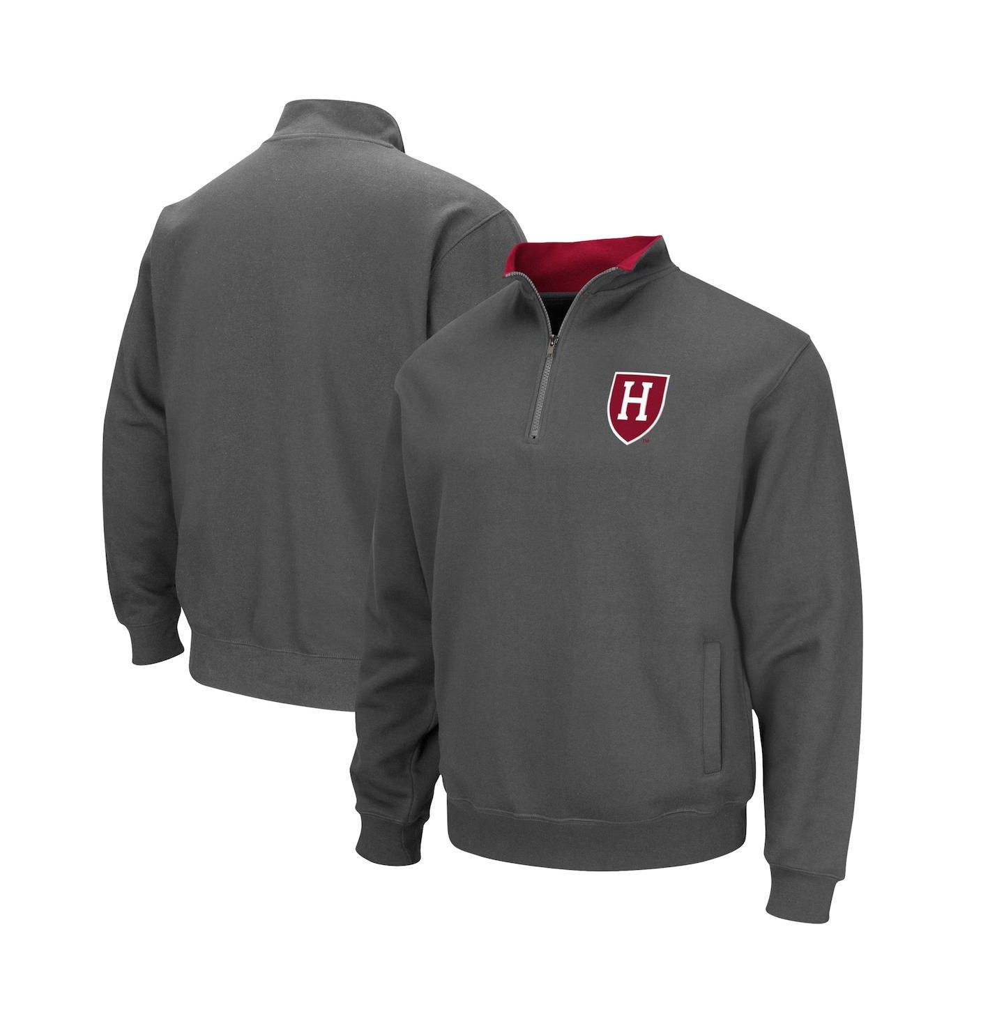 Мужская куртка Colosseum Charcoal Harvard Crimson Tortugas Team Logo Quarter-Zip — фото 1