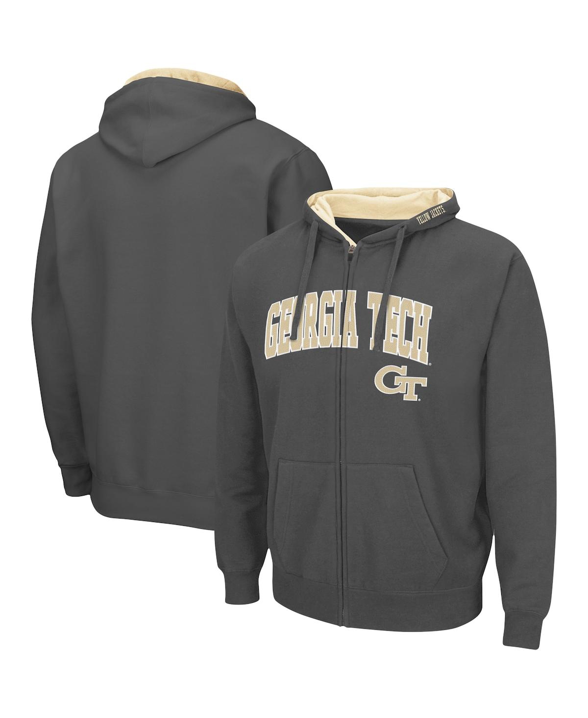 Shop Colosseum Men's  Charcoal Georgia Tech Yellow Jackets Arch & Logo 3.0 Full-zip Hoodie