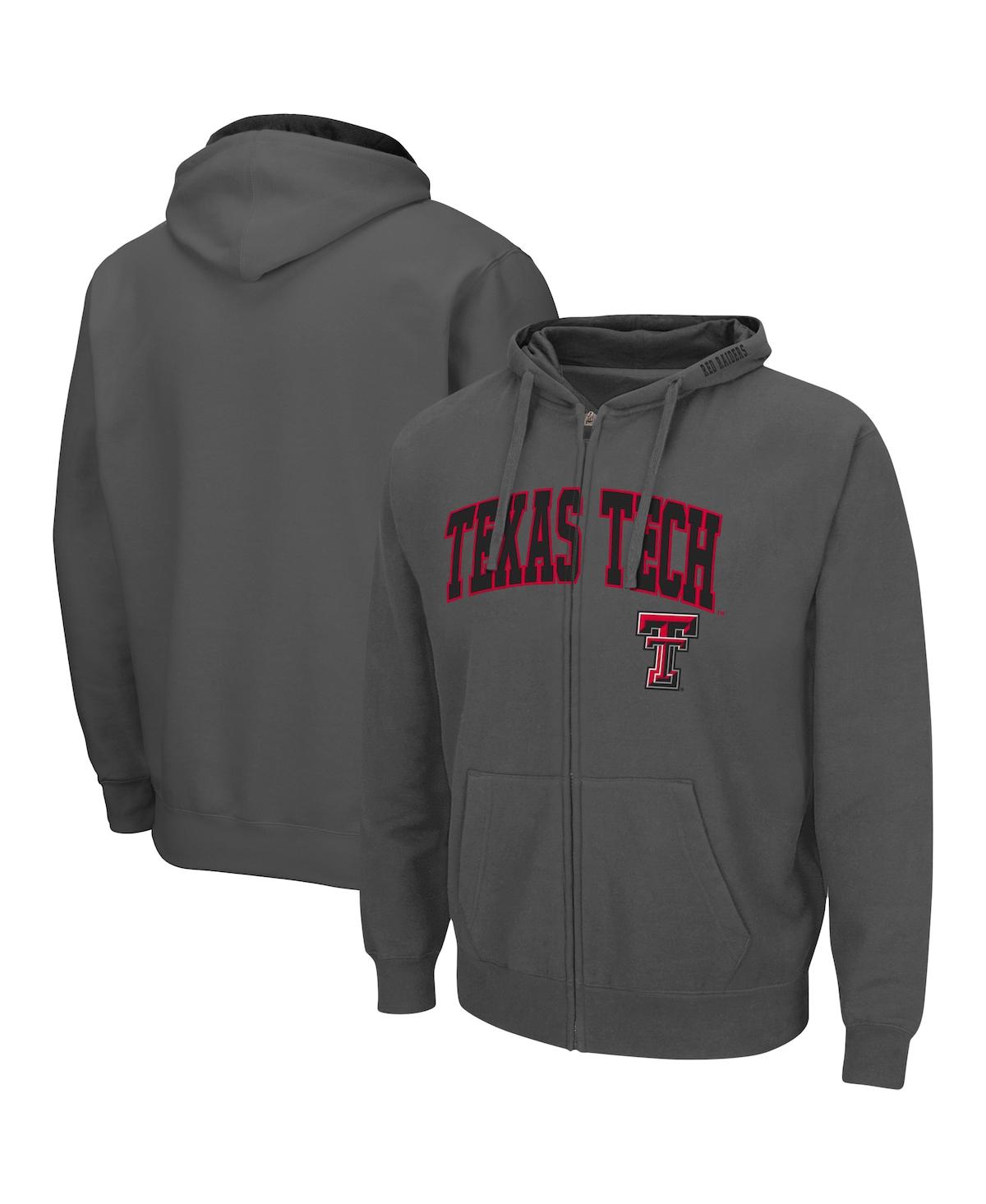 Colosseum Men's Texas Tech Red Raiders Arch Logo 3.0 Full-zip Hoodie In Charcoal