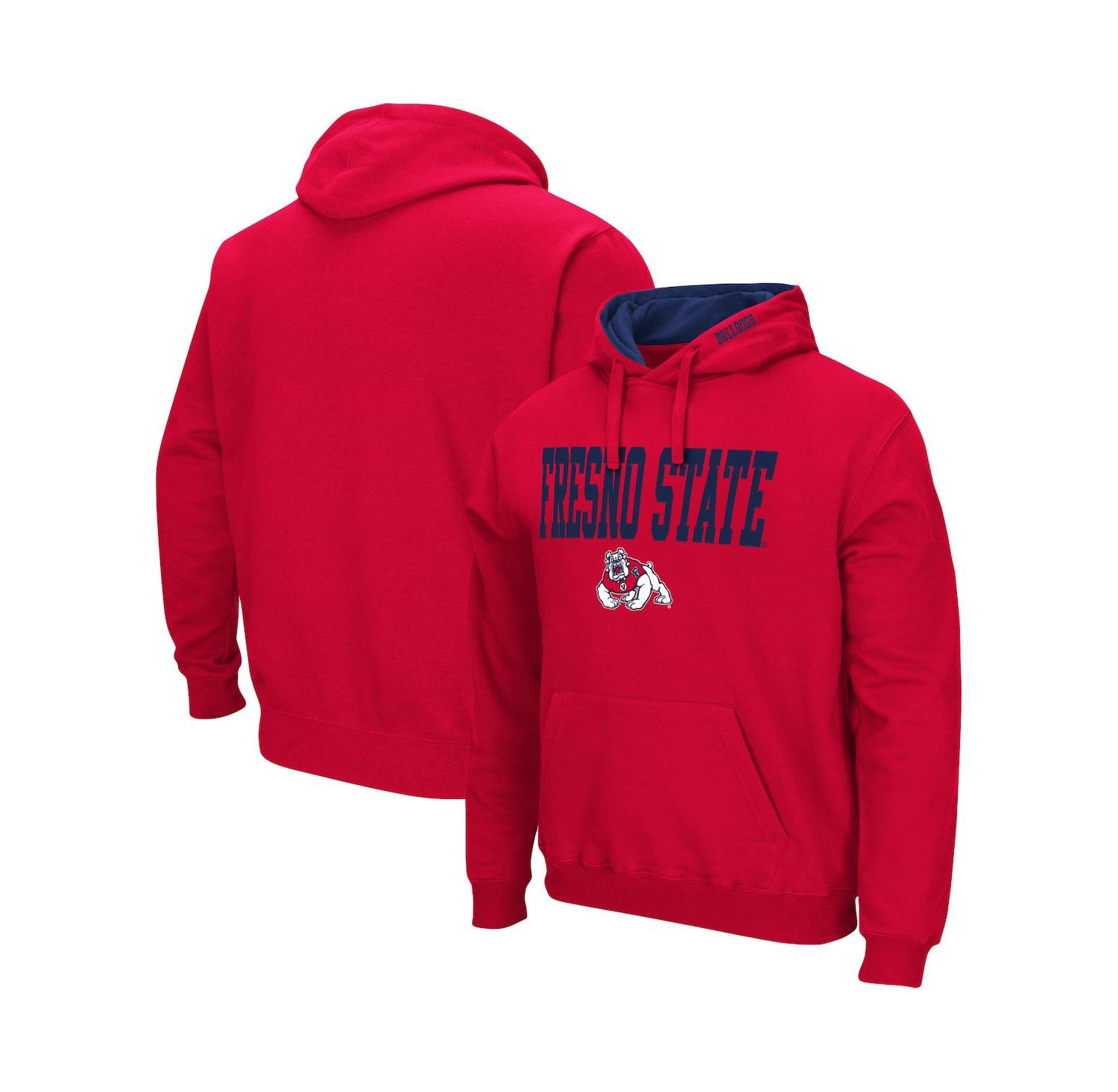 Men's Red Fresno State Bulldogs Arch And Logo Pullover Hoodie