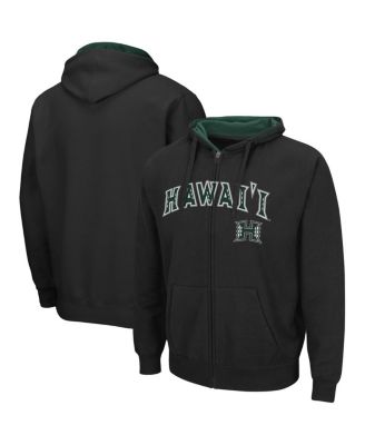 Men's Black Hawaii Warriors Arch & Logo 3.0 Full-Zip Hoodie