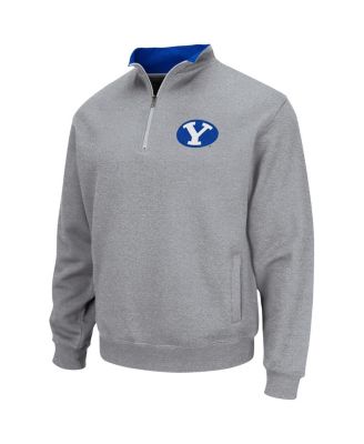 Men's Heathered Gray BYU Cougars Tortugas Team Logo Quarter-Zip Jacket