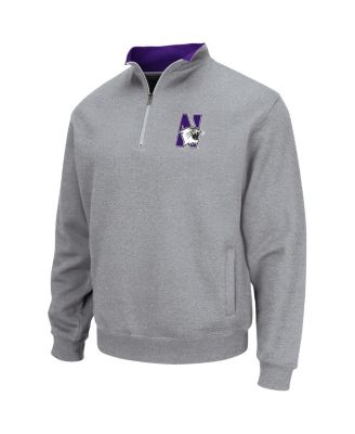 Men's Heathered Gray Northwestern Wildcats Tortugas Team Logo Quarter-Zip Jacket