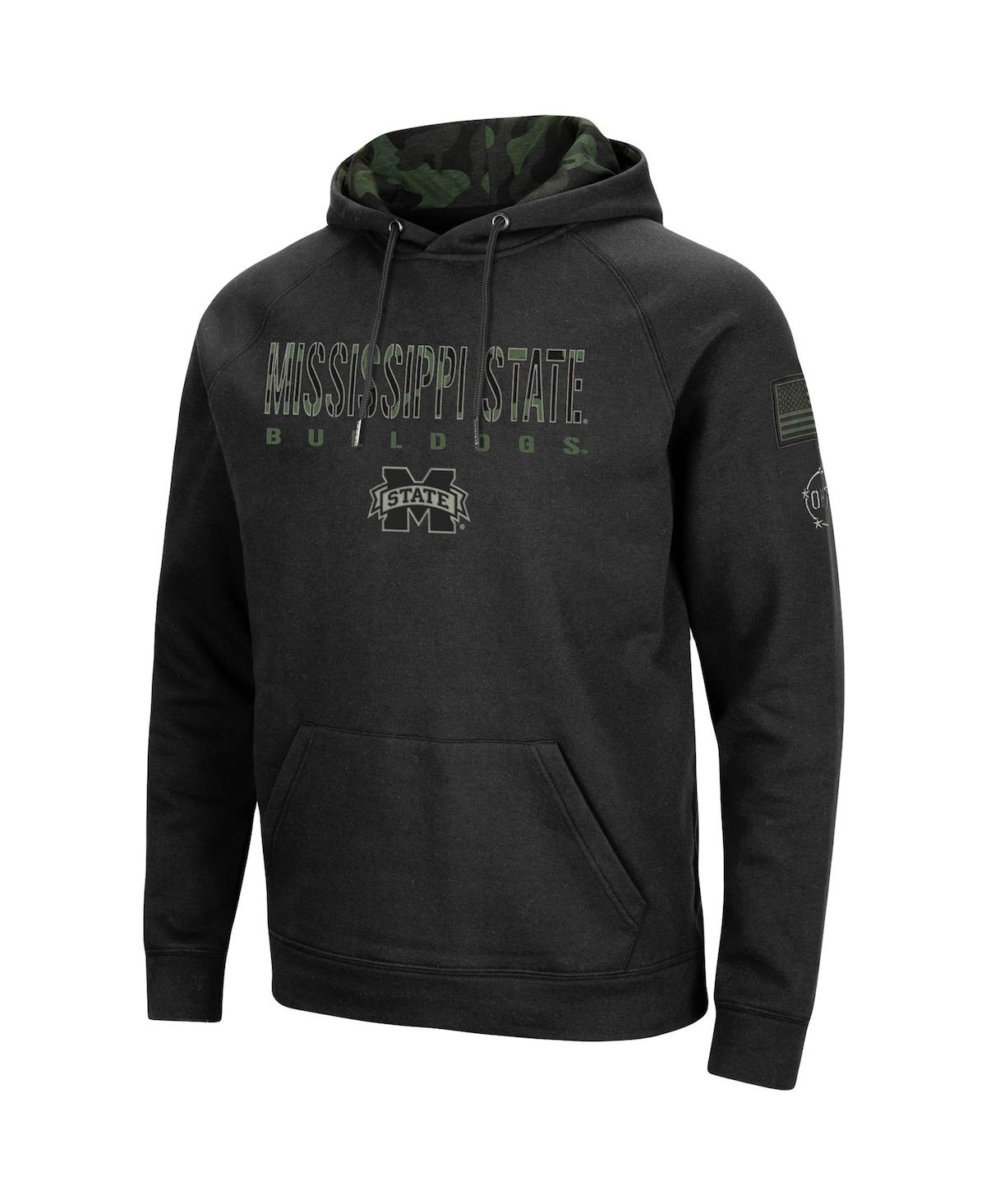 Colosseum Men's  Black Mississippi State Bulldogs Oht Military-inspired Appreciation Camo Pullover Ho In Black