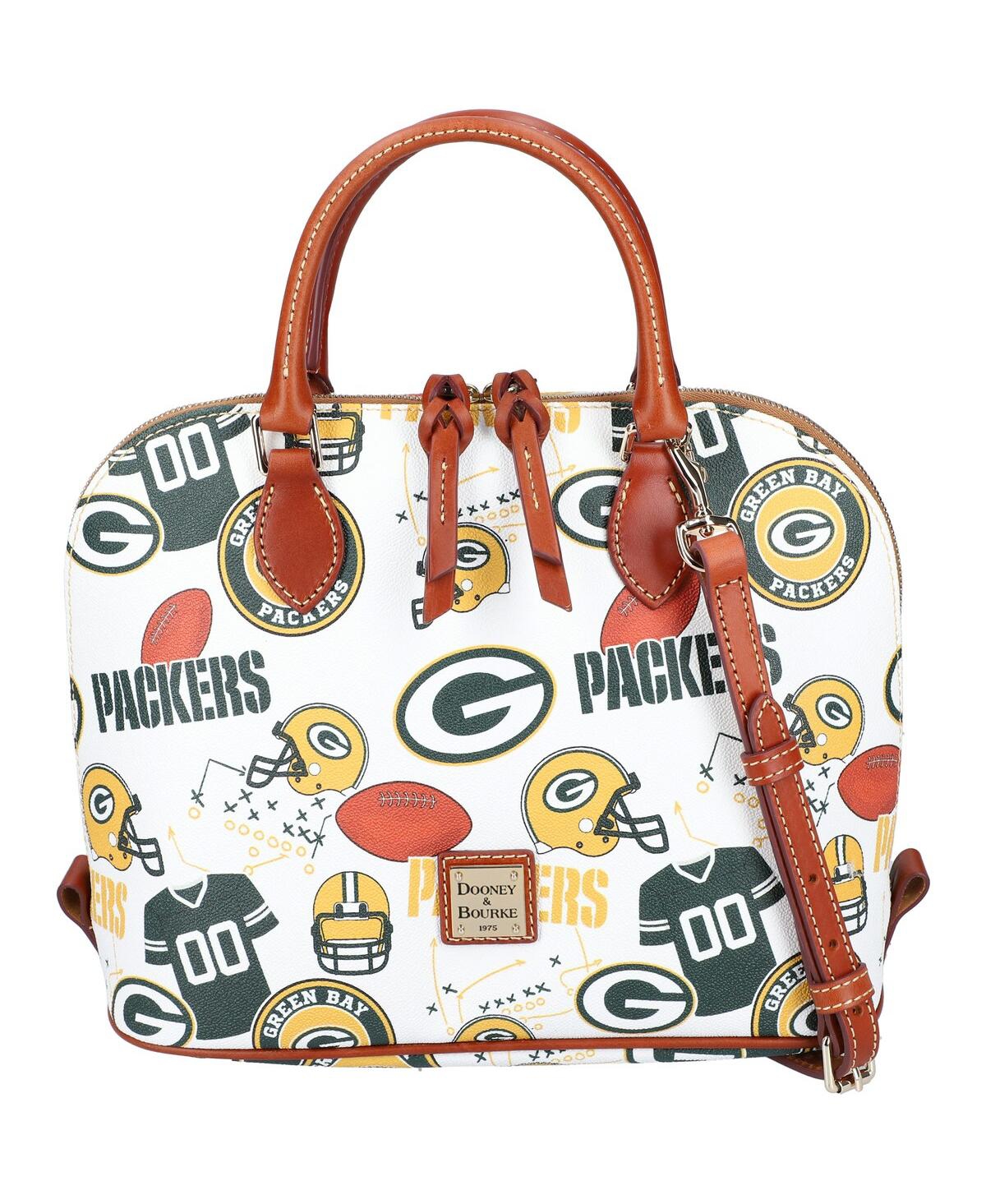Shop Dooney & Bourke Women's  Green Bay Packers Gameday Zip Zip Satchel In White Multi