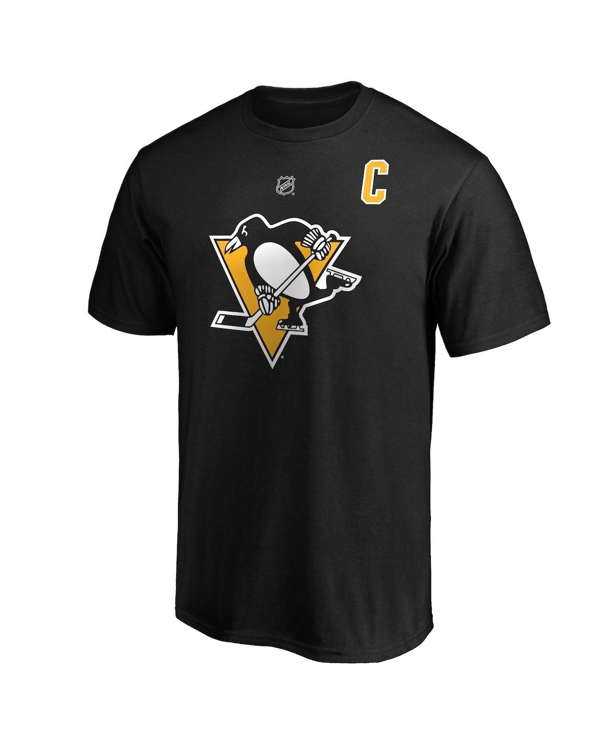 Men's Fanatics Sidney CrosbyPittsburgh Penguins Big and Tall Captain Patch Name and Number T-shirt - Black