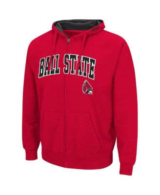 Men's Cardinal Ball State Cardinals Arch & Logo 3.0 Full-Zip Hoodie