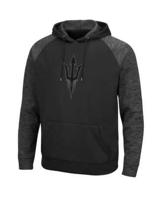 Men's Black Arizona State Sun Devils Blackout 3.0 Tonal Raglan Pullover Hoodie