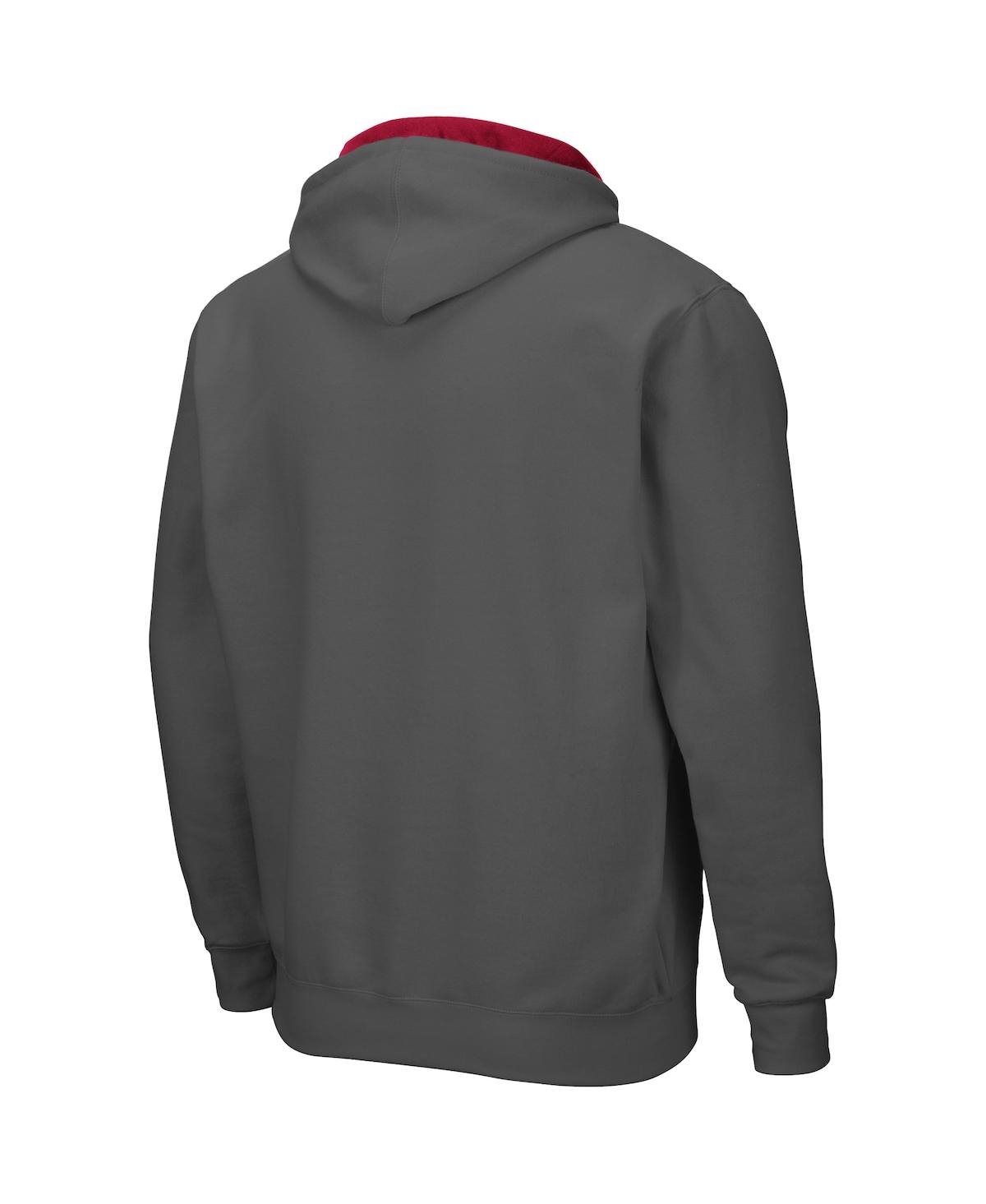 Colosseum Men's  Charcoal Harvard Crimson Arch Logo 3.0 Full-zip Hoodie In Charcoal