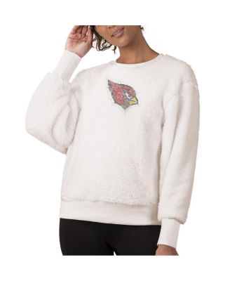 Women's White Arizona Cardinals Milestone Tracker Pullover Sweatshirt