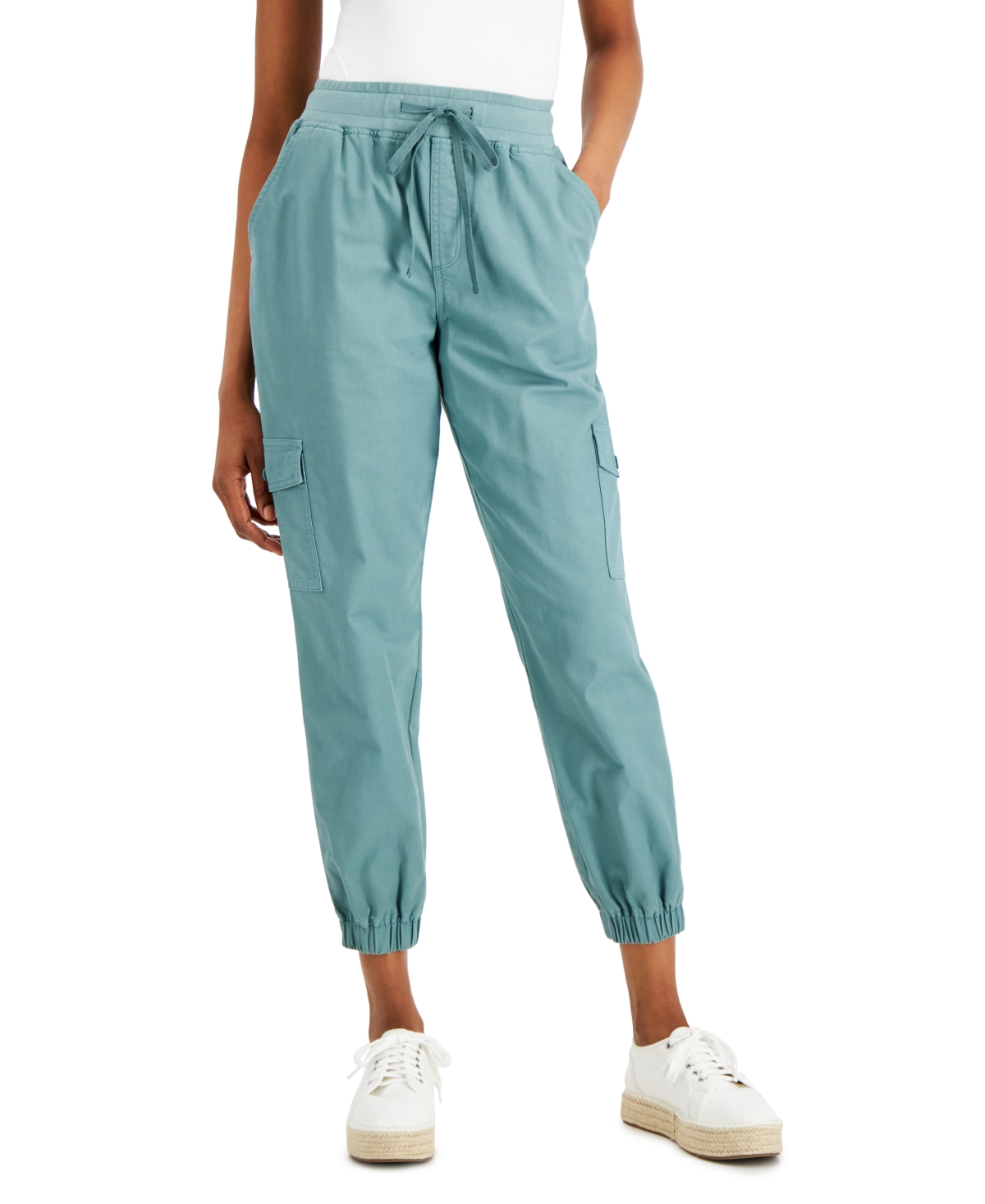 Style & Co Women's Cargo Joggers, Created For Macy's In Sagebrush Green