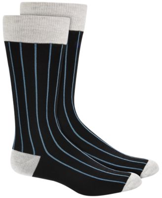 Alfani - Men's Black Striped Crew Socks